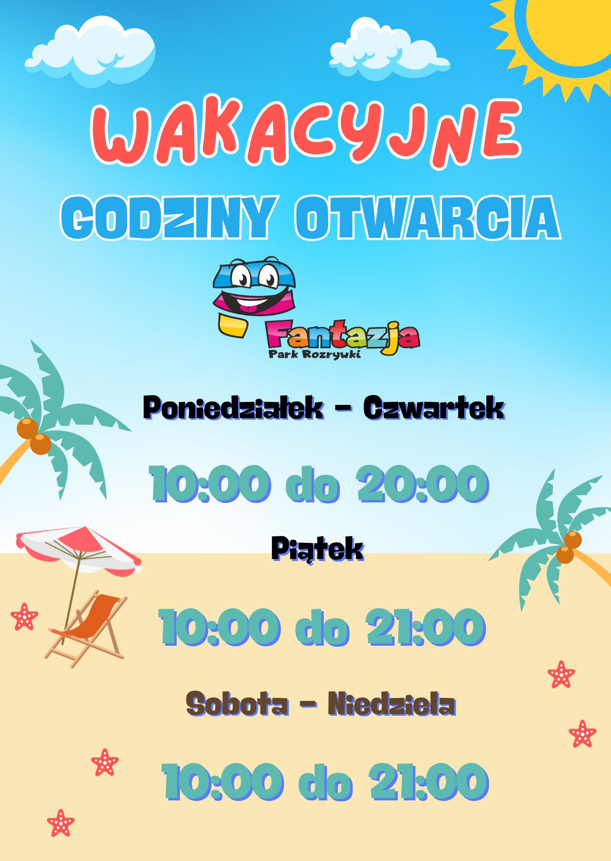 WAKACYJNE GODZINY OTWARCIA