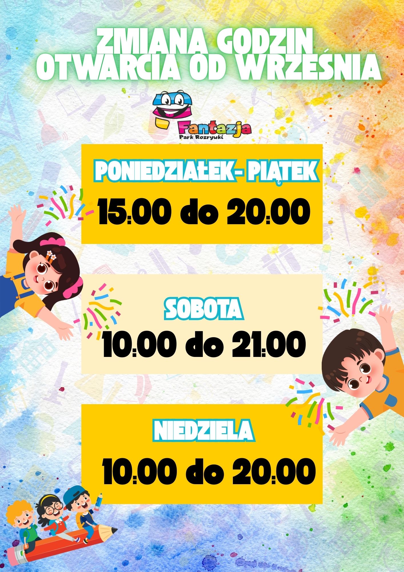 Godziny otwarcia od WRZEŚNIA