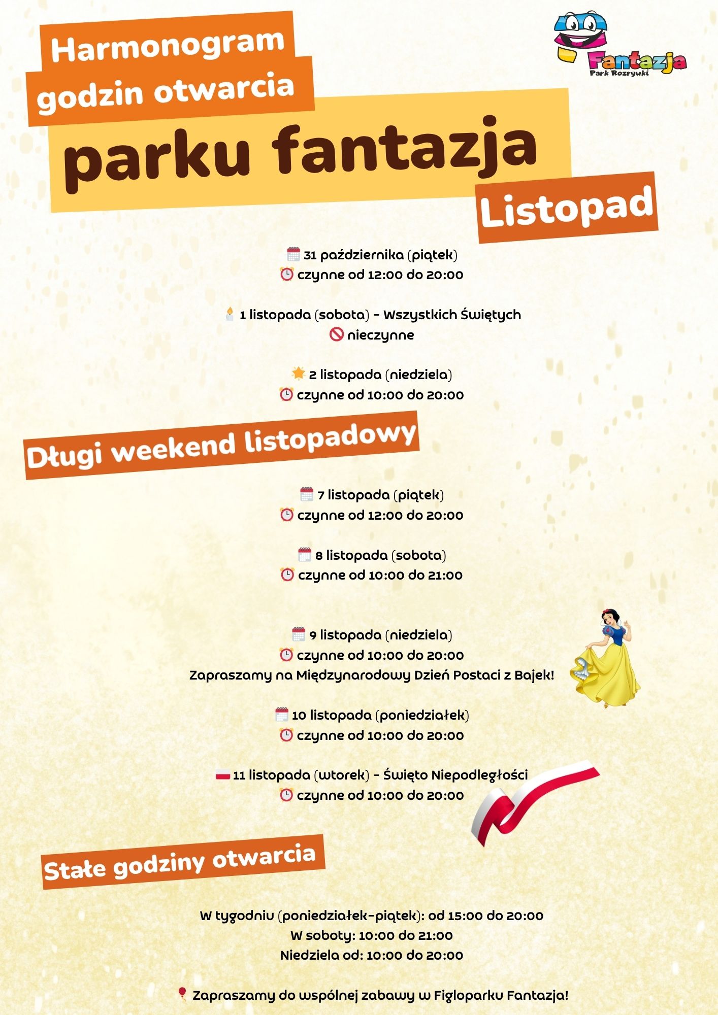 Harmonogram godzin otwarcia