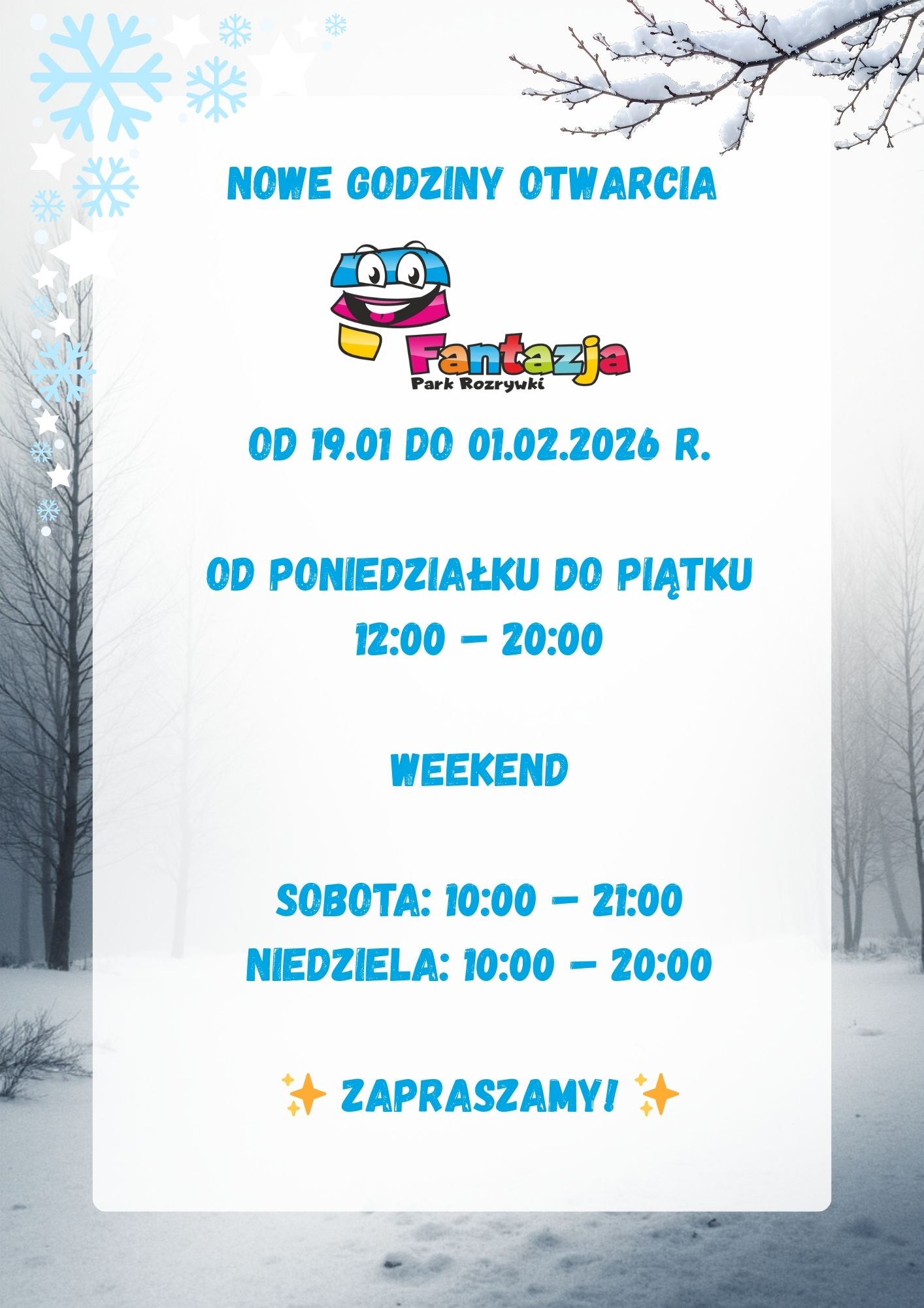 Nowe godziny otwarcia.